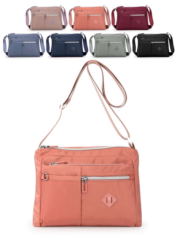Crossbody Bag For Women Waterproof Lightweight Casual Shoulder Handbag Purse Bookbag (Pink)