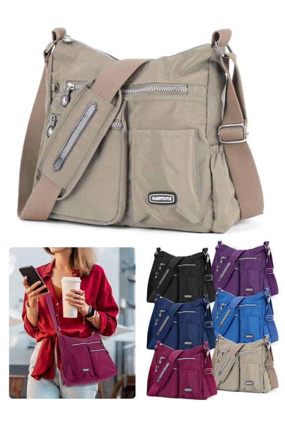 Women's Water-Resistant Nylon Sling Bag, Blue