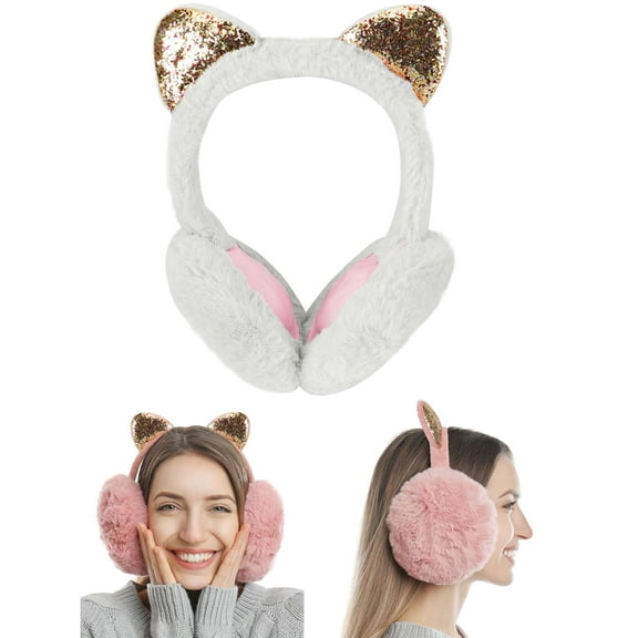 Luxtrada Cute Earmuffs Winter Warm Outdoor Ear Covers Earwarmer (White)
