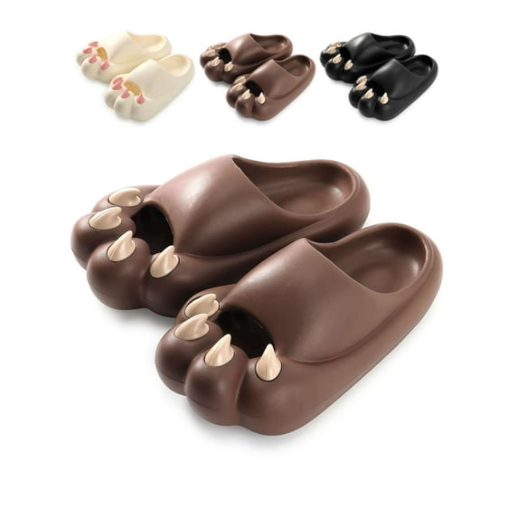Luxtrada Cute Pillow Slippers Shower Sandals Unisex EVA Bathroom Slipper Non Slip Soft Thick Home Slippers (Brown, 11-12 Women/9-10 Men)