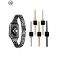 thumbnail image 1 of Luxtrada Diamond Rhinestone Metal Strap Wrist Replacement iWatch Bling Bands Series SE 8 7 6 5 4 3 2 1 Accessories Metal Wristband X-Link Sport Strap for Apple Watch "38mm/40mm, Black", 1 of 7
