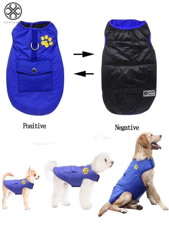 Dog Jackets for Winter Windproof Waterproof Cozy Dog Coat for Cold Weather Warm Apparel Clothes Puppy Dog Vest Reversible Outwea for Small Medium Dogs (Blue,XS)