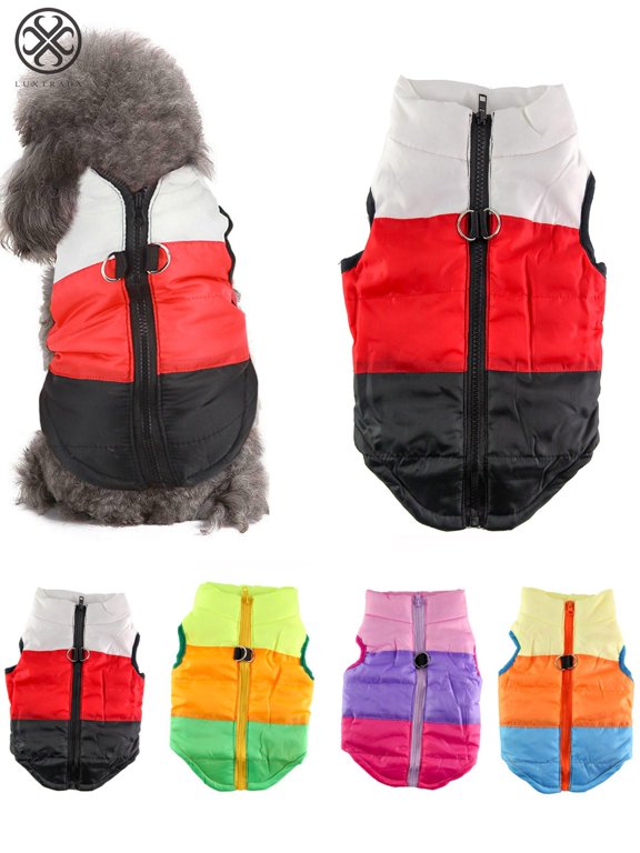Dog Jackets for Winter Windproof Waterproof Cozy Dog Coat for Cold Weather Warm Apparel Clothes Puppy Dog Vest for Small Medium Dogs (Red+Black,XS)