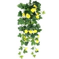 thumbnail image 1 of Luxtrada Fake Plant Flower Realistic Vivid Waterproof Hanging Artificial Silk Morning Glory Imitation Flower for Home (Yellow), 1 of 10