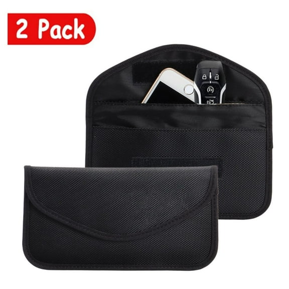 Luxtrada Faraday Bag RFID Signal Blocking Shielding Pouch Cell Phone Wallet Blocker, 2Pcs Black