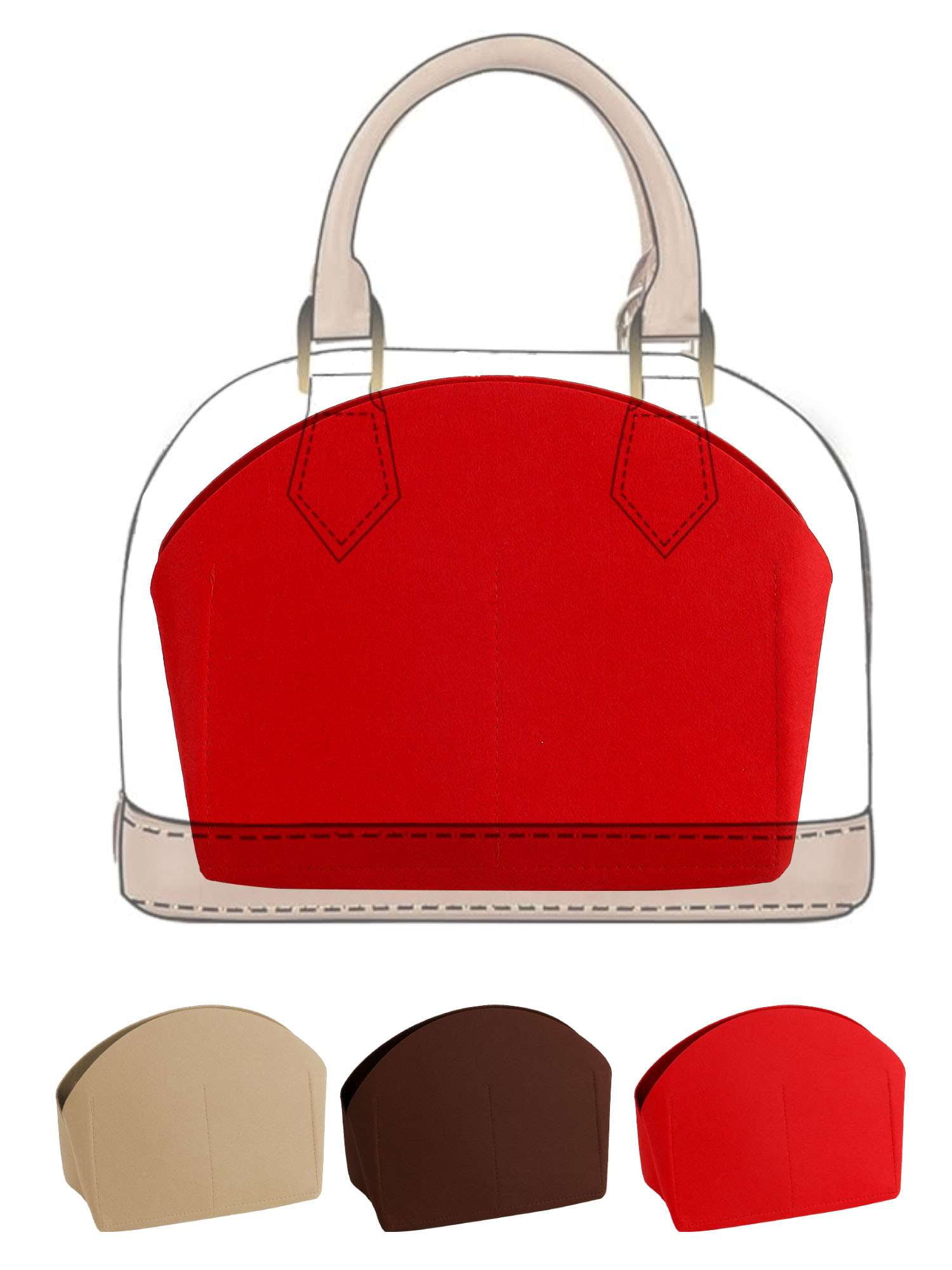 Luxtrada Felt Purse Organizer Purse Insert Insert Tote Organizer for Women Purse Liner Purse in Purse Fits Alma BB Red Walmart