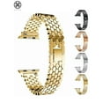 thumbnail image 1 of Luxtrada For Apple Watch Bands 44mm 42mm 40mm 38mm Replacement Strap Band Compatible for iWatch Series SE 8 7 6 5 4 3 2 1 (Gold,42mm/44mm), 1 of 8