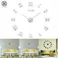 thumbnail image 1 of Luxtrada Frameless Wall Clock, Large Modern 3D Mirror Wall Clock Mute Diy Wall Stickers For Living Room Bedroom Home Decoration (Silver), 1 of 7