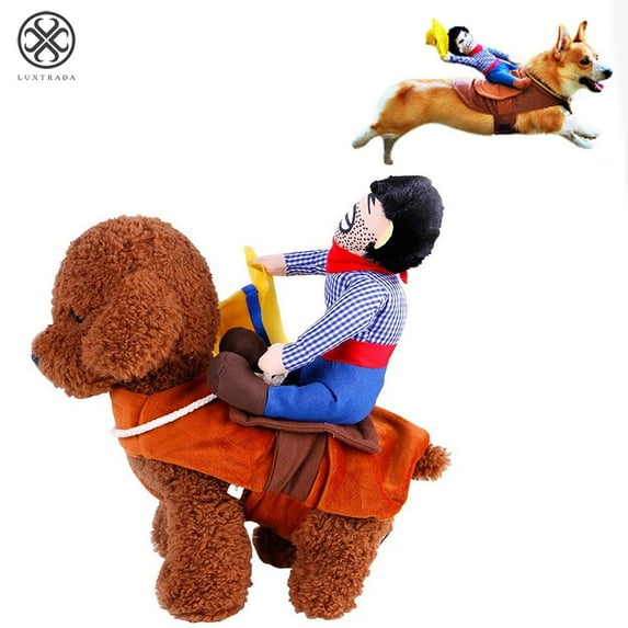 Luxtrada Funny Riding Horse Cowboy Pet Dog Costume Puppy Christmas Costume Clothes Xmas