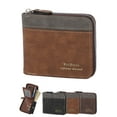 thumbnail image 1 of Luxtrada Genuine Leather Wallet Coin Pocket for Men Large Capacity ID Window Card Case with Zip (Brown), 1 of 9