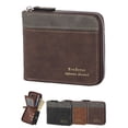 thumbnail image 1 of Luxtrada Genuine Leather Wallet Coin Pocket for Men Large Capacity ID Window Card Case with Zip (Dark Brown), 1 of 9