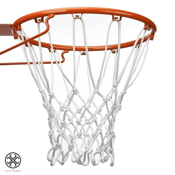 Luxtrada Glow In The Dark Outdoor Basketball Net Nylon Glowing Basketball Hoop Rim Net All Weather Thick Replacement Standard Size Net Rim Hoop Heavy Duty 12 Loops (White)