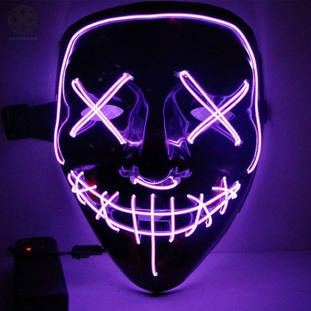 Orange Anroll Halloween LED Light Up Face Mask