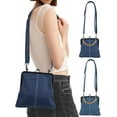thumbnail image 1 of Luxtrada Handmade Denim Patchwork Tote Bag Crossbody & Shoulder Purse for Women (Navy), 1 of 9