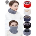 thumbnail image 1 of Luxtrada Harsh Winter Double-Layer Soft Fleece Lined Thick Knit Neck Warmer Circle Scarf Windproof for Women Men (Red), 1 of 7