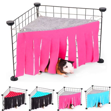 Luxtrada Hideout for Guinea Pigs, Corner Fleece Forest Hideaway Pet Cage Hammock for Rats, Hamsters, Hedgehog, Ferrets, Chinchillas, Bunny, Mice Small Animals