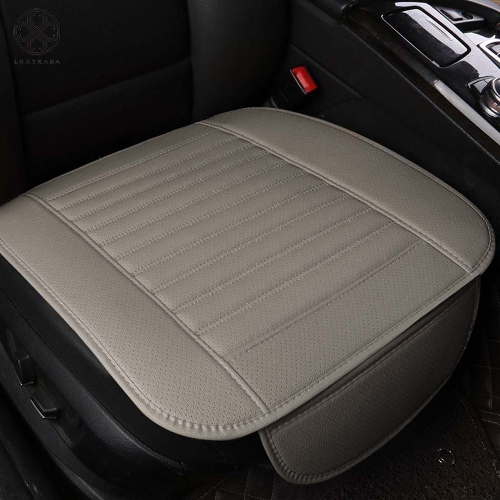 Luxtrada High-Grade PU Leather Car Seat Cushion, Gray, 19.3 x 20.1 in