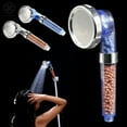 thumbnail image 1 of Luxtrada High Pressure 3 Setting Power Body Massage Spa Shower Head Power Rainfall Style (Blue), 1 of 9