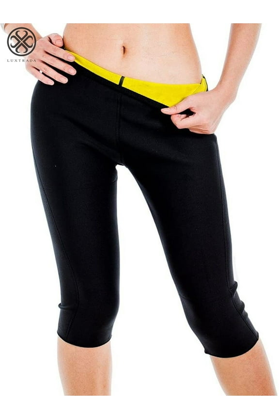 High Waist Neoprene Sauna Women's Shaping Pants Slimming Body Shapewear Fat Burner Waist Trainer Weight Loss Workout Legging Shorts Control Pants (Size S)