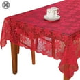 thumbnail image 1 of Luxtrada Holiday Tablecloths Rectangle Red Lace Table Cover with Engineered Jacquard Modern Christmas Table Cloths Cover (60" 84", Red), 1 of 9