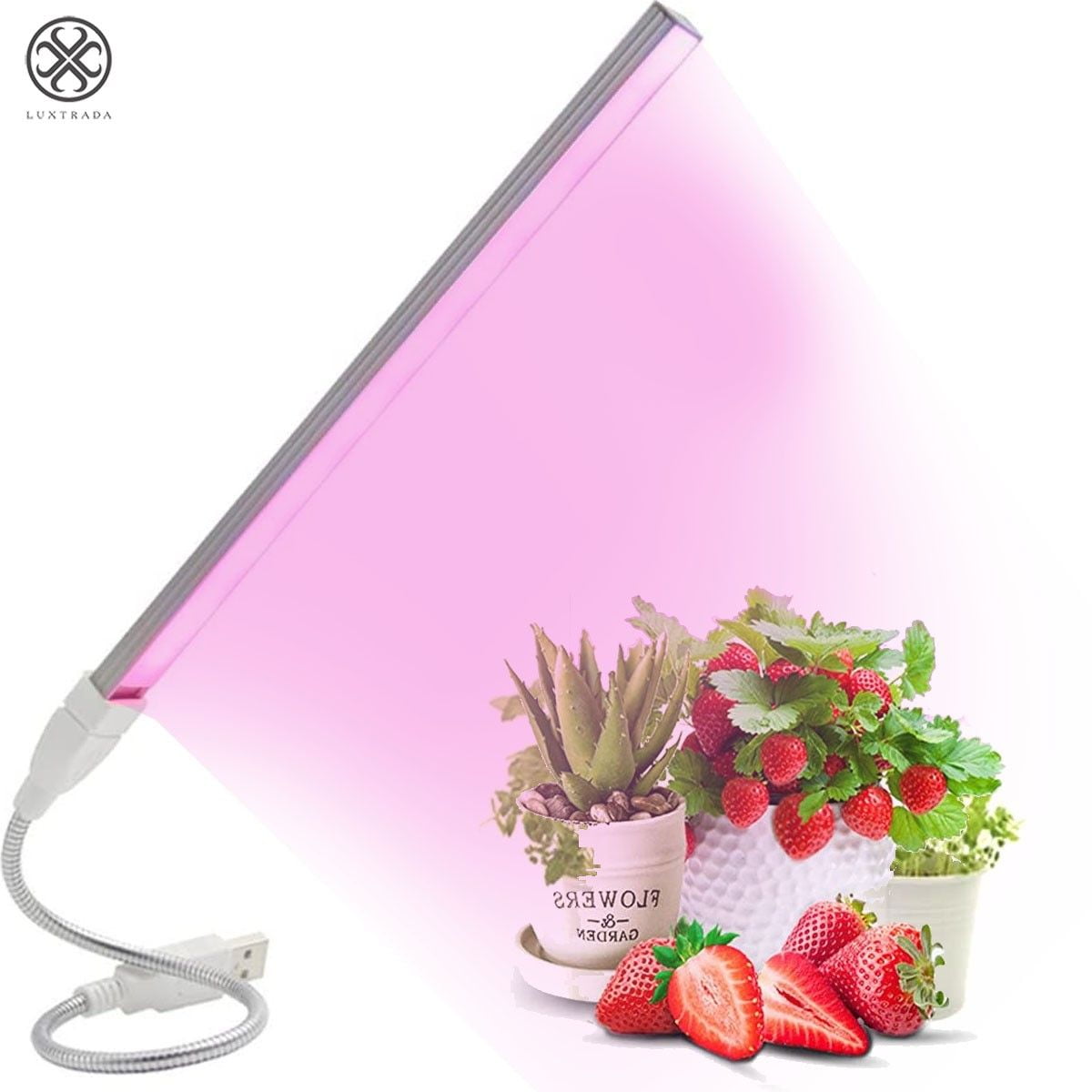 Luxtrada LED Plant Grow Light, 4.5W Indoor Plants Growing Lamp with 360 Degree Flexible Gooseneck,USB Power Supply Greenhouse Portable Growing Light for Indoor Plants