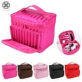 thumbnail image 1 of Luxtrada Large Professional Cosmetic Case Makeup Bag Storage Handle Organizer Travel Kit (Rose Red), 1 of 9