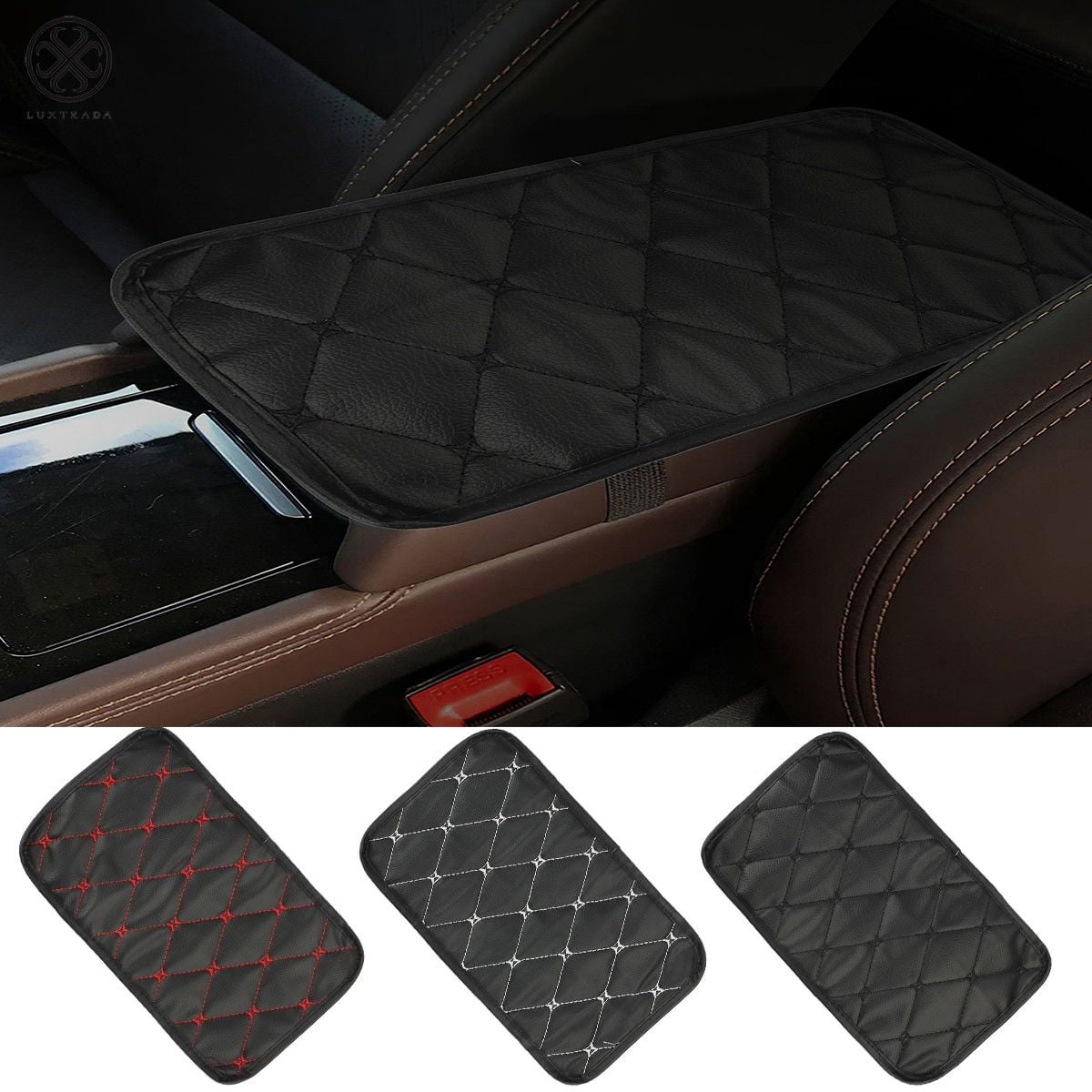 Luxtrada Leather Auto Center Console Cover Pad, Waterproof Car Armrest ...