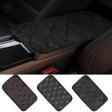 Universal Car Center Console Armrest Pad Cover - PU Leather Cushion Mat, Black