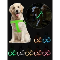 Luxtrada Light Up Dog Harness No Pull LED Dog Harness with Handle Rechargeable Lighted Dog Vest Harness for Small/Medium/Large Dogs (Red,M)