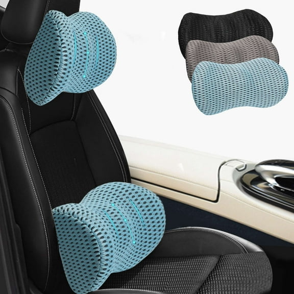 Luxtrada Lumbar Support Pillow Memory Foam Back Support Pillow for Office Chair and Car Seat (Blue)