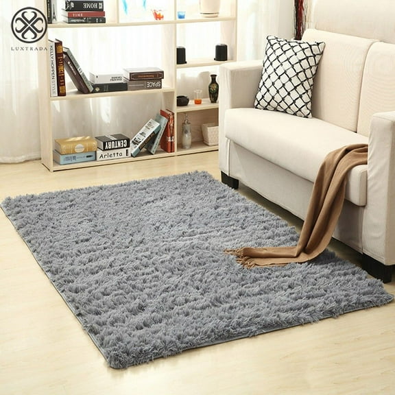 Luxtrada Luxury Fluffy Rugs Bedroom Furry Carpet Bedside Sheepskin Area Rugs Children Play Princess Room Decor Rug