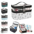 thumbnail image 1 of Luxtrada Makeup Bags Double layer Travel Cosmetic Cases Make up Organizer Toiletry Bags (Silver), 1 of 7