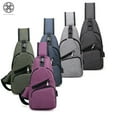 thumbnail image 1 of Luxtrada Men Belt Charging USB Port Chest Bag Fashion Multi-Function Waist Packs (Gray), 1 of 8