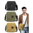 thumbnail image 1 of Luxtrada Men Vintage Canvas Crossbody Bag Portable School Satchel Messenger Shoulder Bags (Green), 1 of 8