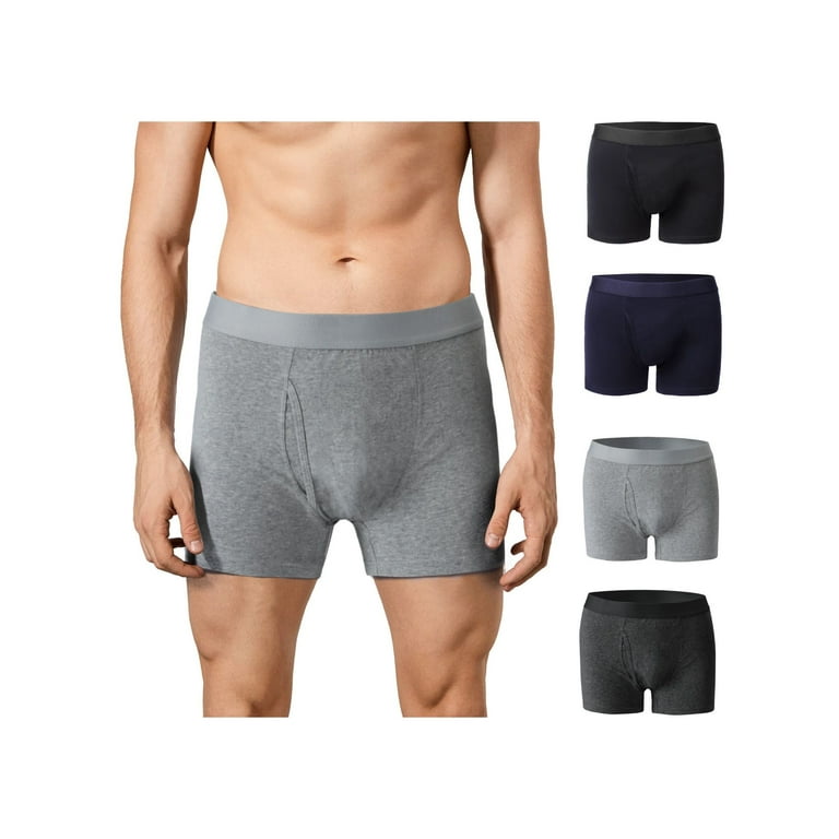 Luxtrada Men's Anti-Chafing Underwear Boxer Briefs with Pouch , 4 Pack 