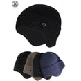 thumbnail image 1 of Luxtrada Mens Peaked Knit Winter Warm Fleece Lined Cap Knit Earflap Hat Stocking Caps with Ears Warm Hat (Black), 1 of 9