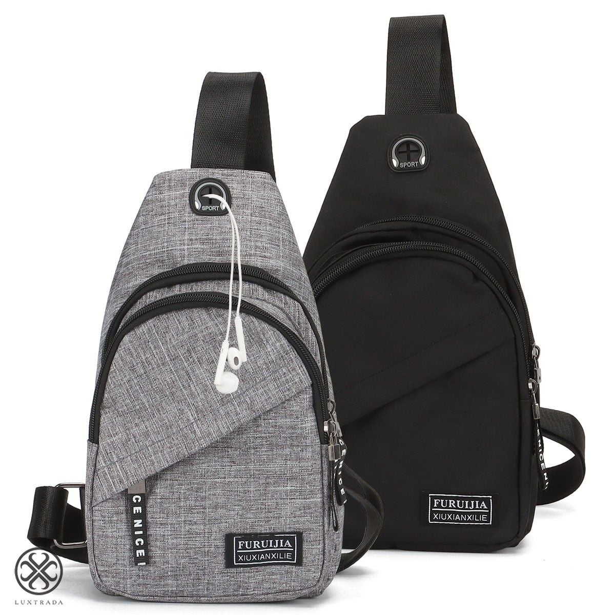 Luxtrada Mens Sling Bag Chest Shoulder Backpack Fanny Pack