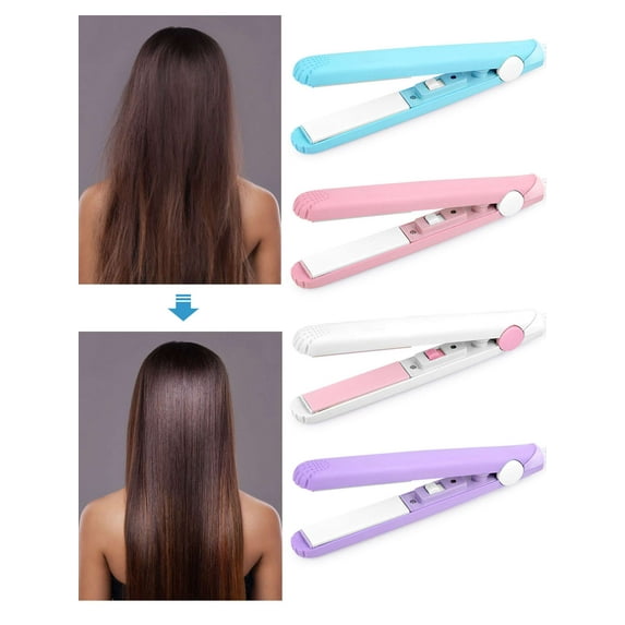 Luxtrada Mini Portable Hair Iron Hair Straightener Curler Professional Hair Irons (White)