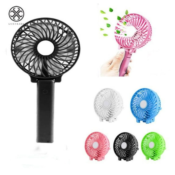 Luxtrada Mini Portable Handheld Fan Electric Fans Portable Small Personal Portable Table Fan with Battery USB Rechargeable(Black)