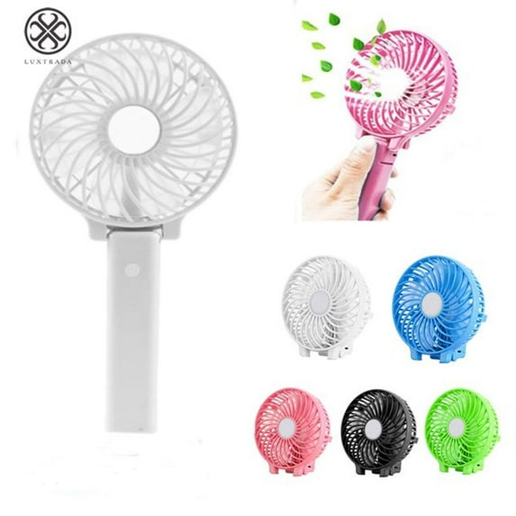 Luxtrada Mini Portable Handheld Fan Electric Fans Portable Small Personal Portable Table Fan with Battery USB Rechargeable(White)