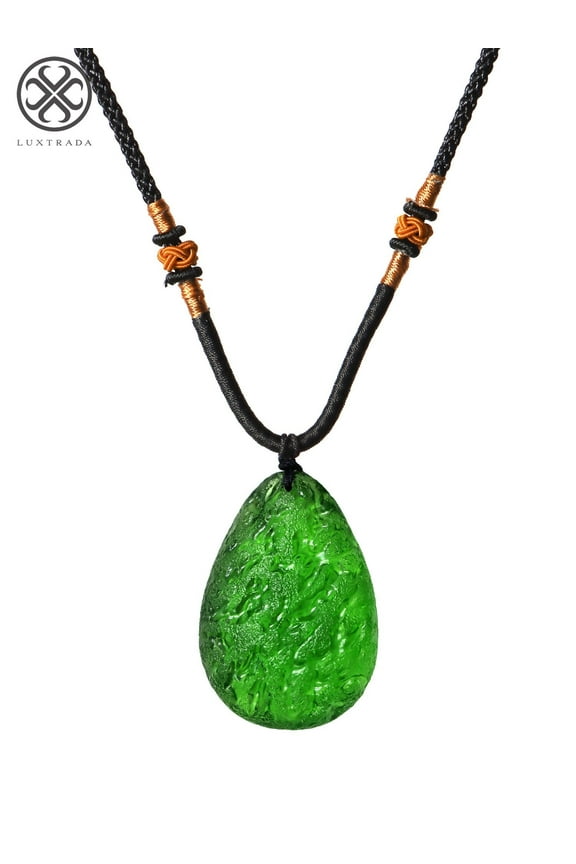 Natural Green Crystal Pendant Gem Moldavite Meteorite Impact Glass Necklace Stone + Box + Rope