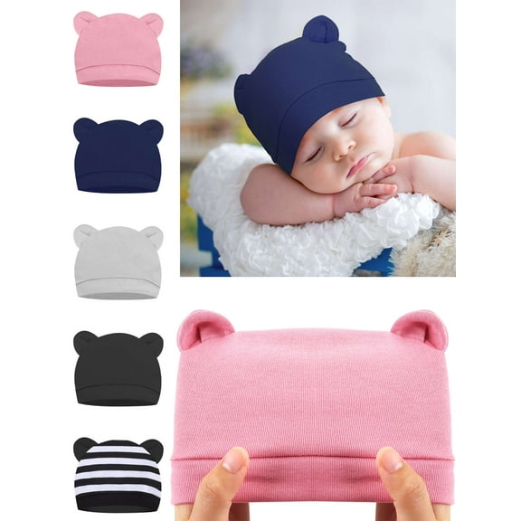 Luxtrada Newborn Baby Beanie Preemie Boys Hats Autumn Winter Newborn infant Hospital Hats for Girls 0-6 Months (Black and White)