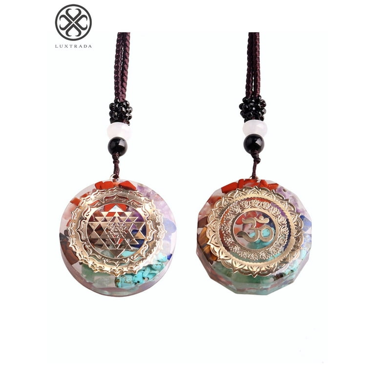 Luxtrada Orgonite Necklace Sri Yantra Pendant Sacred Geometry