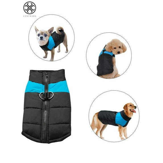 Luxtrada Padded Cold Winter Warm Vest Jacket Pet Clothes For Small/Medium/Large Dogs (Blue, M)
