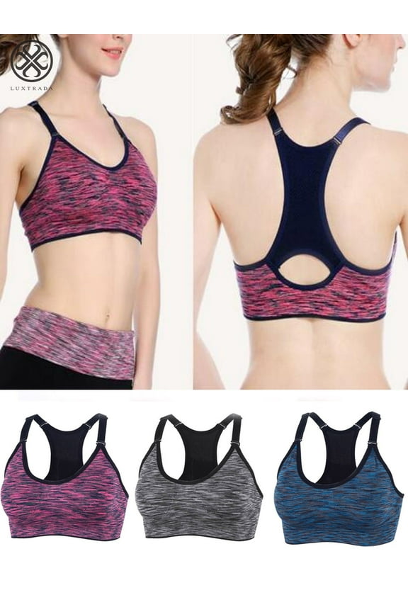 Padded Seamless Support Removeable Cup Medium Impact Racerback Sports Bra (Women's) 1 Pack