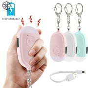 Luxtrada Personal Alarm Siren Song 130dB Self Defense Alarm Keychain Emergency LED Flashlight with USB Rechargerable Security Personal Protection Devices for Women Girls Kids Elderly