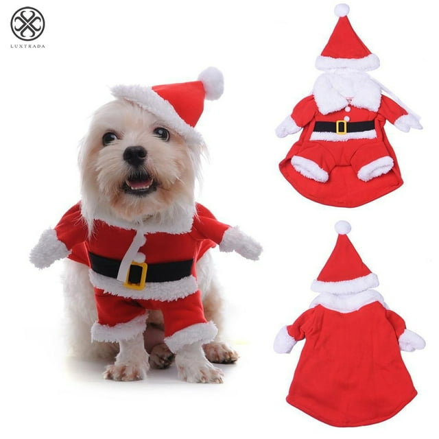 Luxtrada Pet Cat Dog Puppy Santa Claus Coat Costume Christmas Outfit