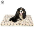 thumbnail image 1 of Luxtrada Pet Dog Bed with Cute Prints Soft Flannel Crate Bed Mat Machine Washable Pet Bed Liner for Middle dog(Yellow,L), 1 of 7