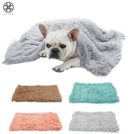 Luxtrada Pet Dog Cat Fluffy Fur Blanket Sleep Mat Reversible Double Layer Washable for Dog Bed, Couch, Sofa, Car