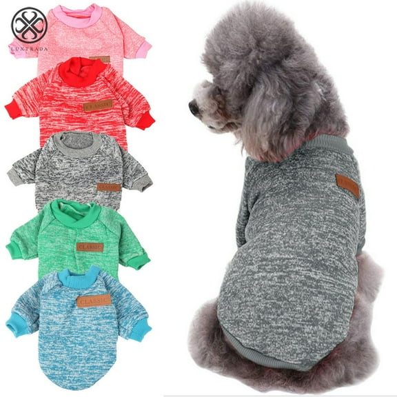 Luxtrada Pet Dog Classic Knitwear Sweater Fleece Coat Soft Thickening Warm Pup Dogs Shirt Winter Pet Dog Cat Clothes Soft Puppy Customes Clothing Winter Doggie Sweatshirt for Small Dogs